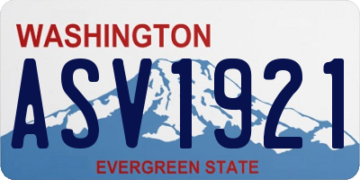 WA license plate ASV1921