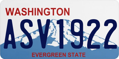 WA license plate ASV1922