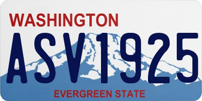 WA license plate ASV1925