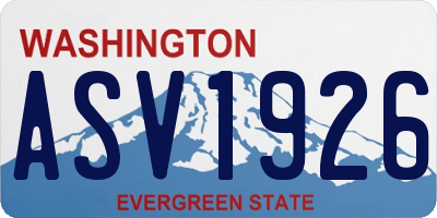 WA license plate ASV1926