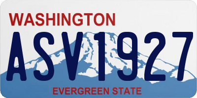 WA license plate ASV1927