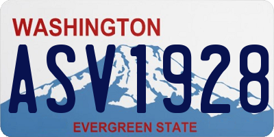 WA license plate ASV1928