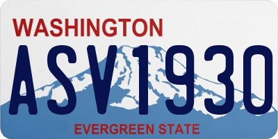 WA license plate ASV1930
