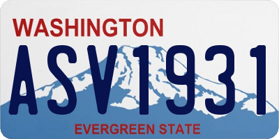 WA license plate ASV1931