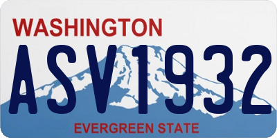 WA license plate ASV1932