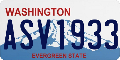 WA license plate ASV1933