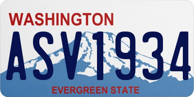 WA license plate ASV1934