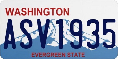 WA license plate ASV1935