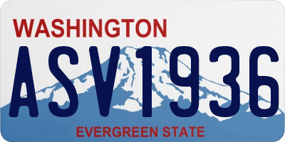 WA license plate ASV1936