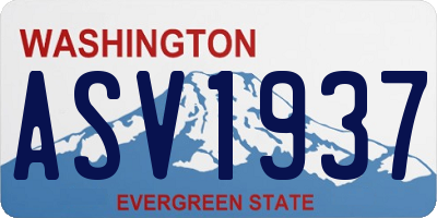 WA license plate ASV1937