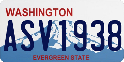 WA license plate ASV1938