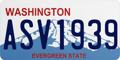 WA license plate ASV1939