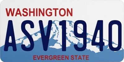 WA license plate ASV1940