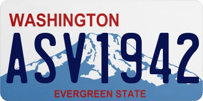 WA license plate ASV1942