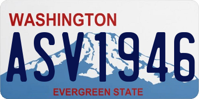 WA license plate ASV1946