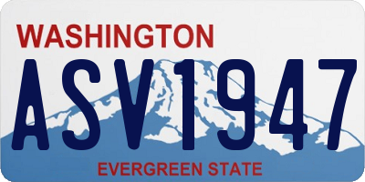 WA license plate ASV1947