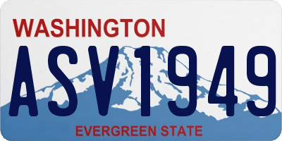 WA license plate ASV1949