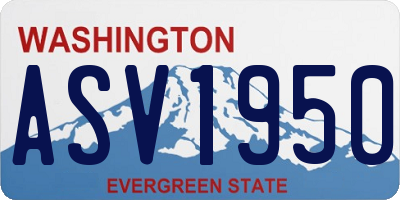 WA license plate ASV1950