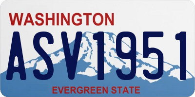WA license plate ASV1951