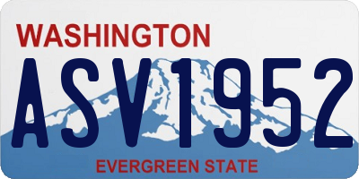 WA license plate ASV1952