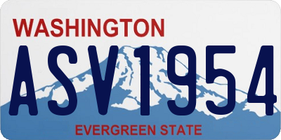 WA license plate ASV1954