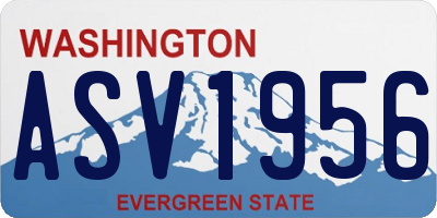 WA license plate ASV1956