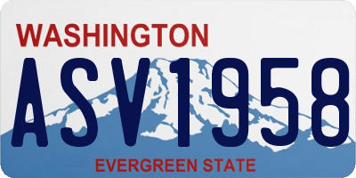 WA license plate ASV1958