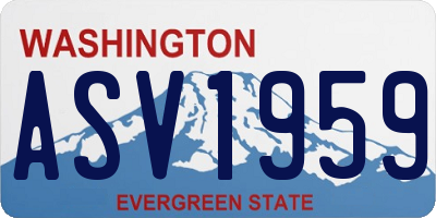 WA license plate ASV1959