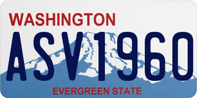 WA license plate ASV1960