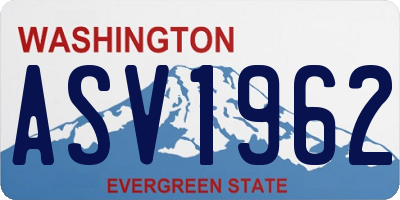 WA license plate ASV1962