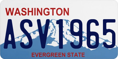 WA license plate ASV1965