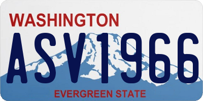 WA license plate ASV1966