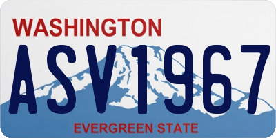 WA license plate ASV1967