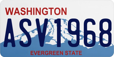 WA license plate ASV1968