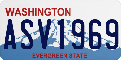 WA license plate ASV1969