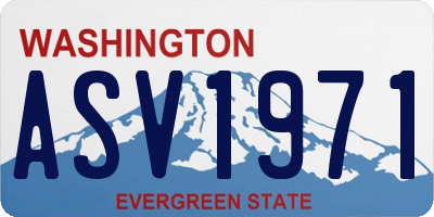 WA license plate ASV1971