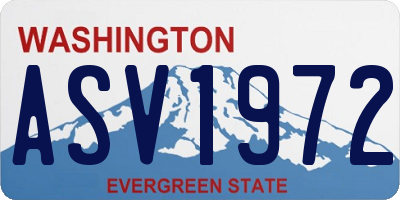 WA license plate ASV1972