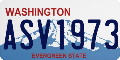 WA license plate ASV1973
