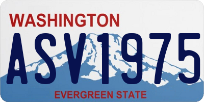 WA license plate ASV1975