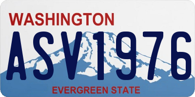 WA license plate ASV1976