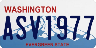 WA license plate ASV1977