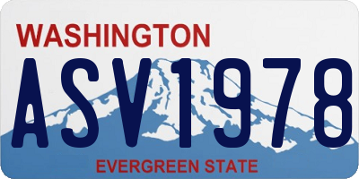 WA license plate ASV1978