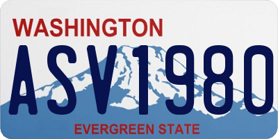 WA license plate ASV1980
