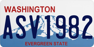 WA license plate ASV1982
