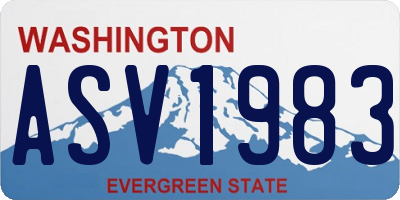 WA license plate ASV1983