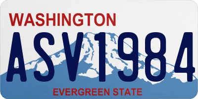 WA license plate ASV1984