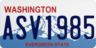 WA license plate ASV1985