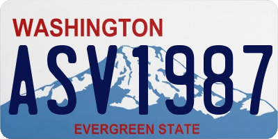 WA license plate ASV1987