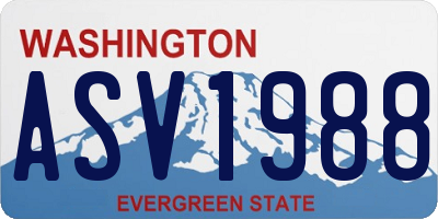WA license plate ASV1988