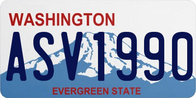 WA license plate ASV1990